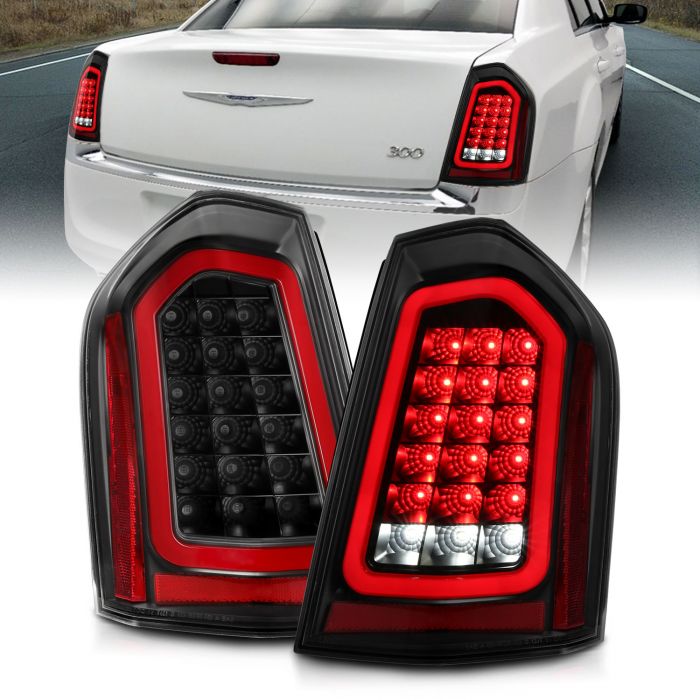 Anzo Black LED Sequintal Taillights 2011-14 Chrysler 300/300C